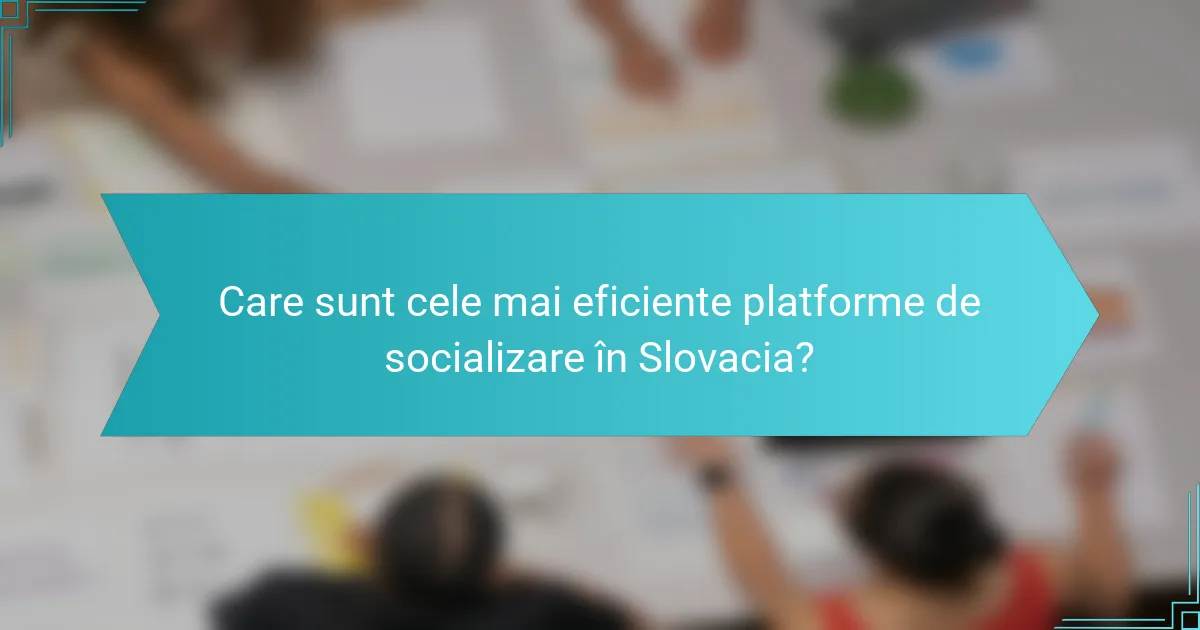 Care sunt cele mai eficiente platforme de socializare în Slovacia?
