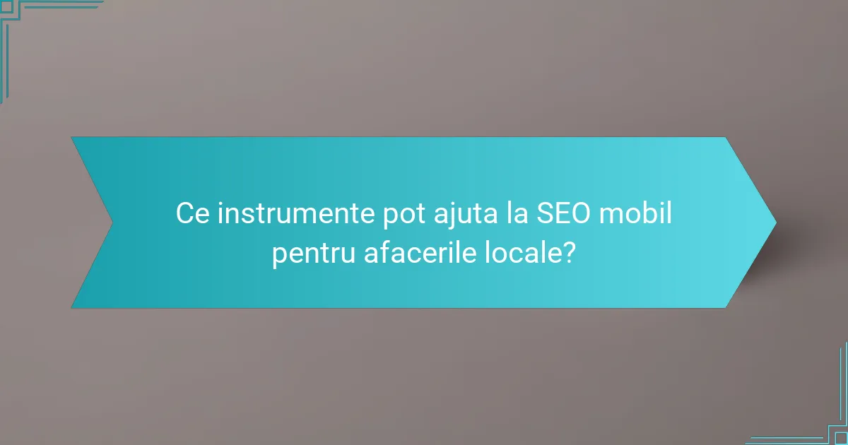 Ce instrumente pot ajuta la SEO mobil pentru afacerile locale?