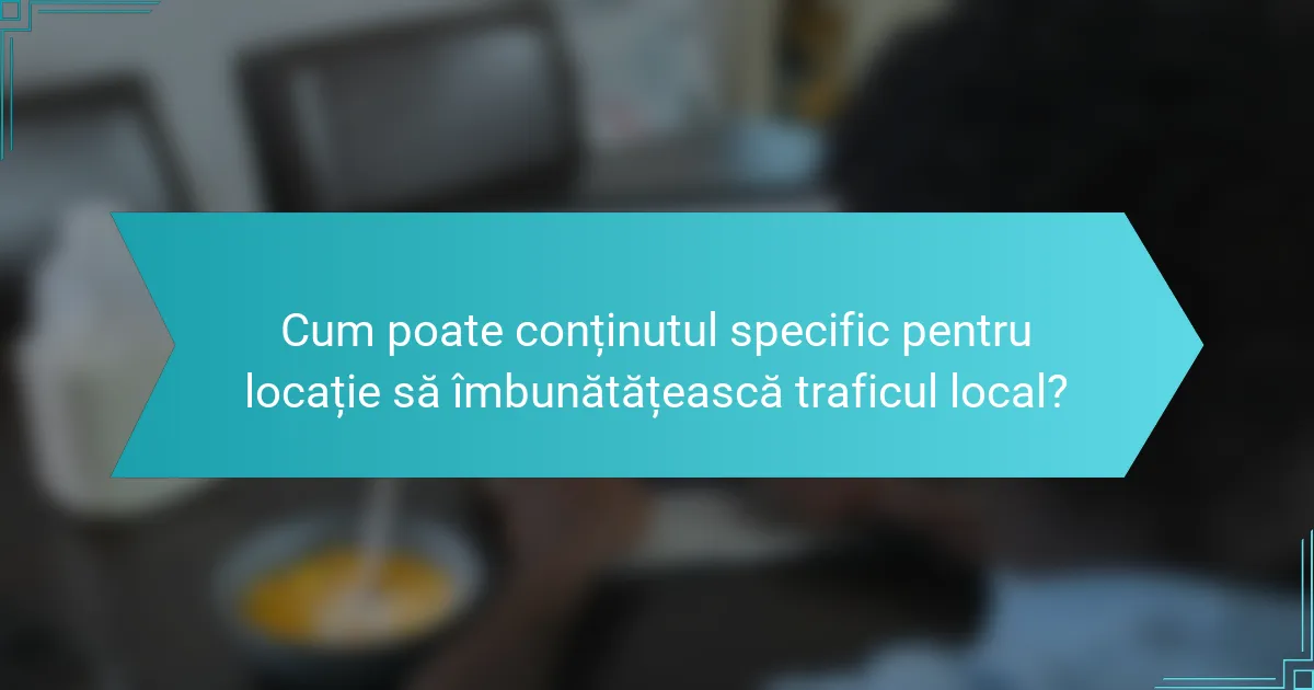 Cum poate conținutul specific pentru locație să îmbunătățească traficul local?