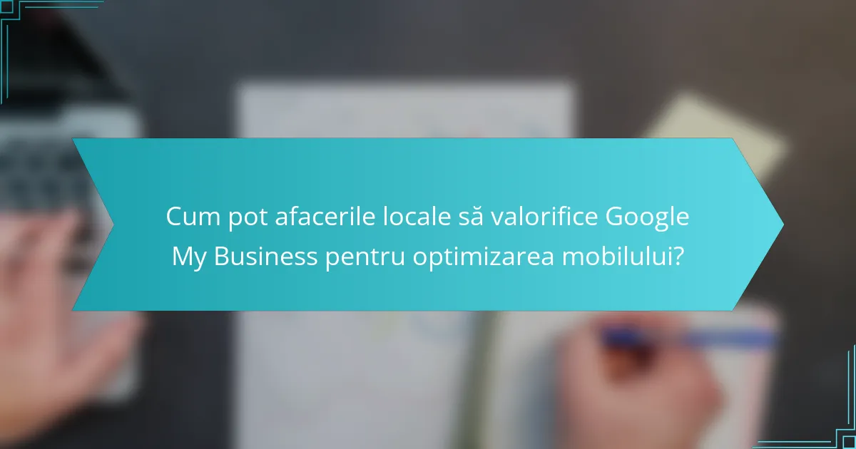 Cum pot afacerile locale să valorifice Google My Business pentru optimizarea mobilului?
