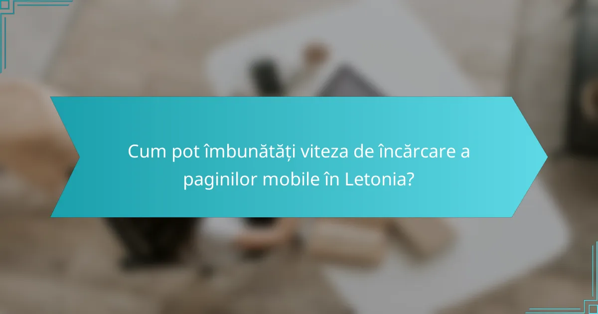 Cum pot îmbunătăți viteza de încărcare a paginilor mobile în Letonia?