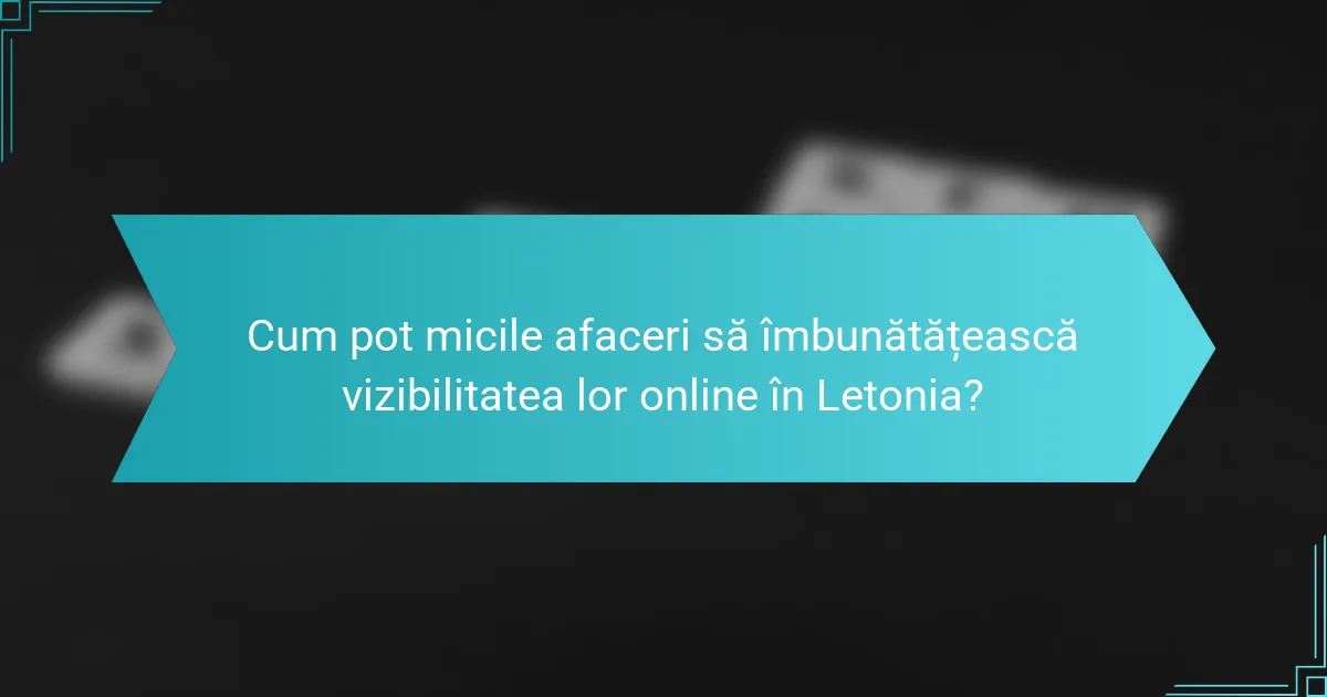 Cum pot micile afaceri să îmbunătățească vizibilitatea lor online în Letonia?