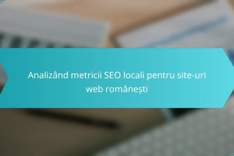 Analizând metricii SEO locali pentru site-uri web românești