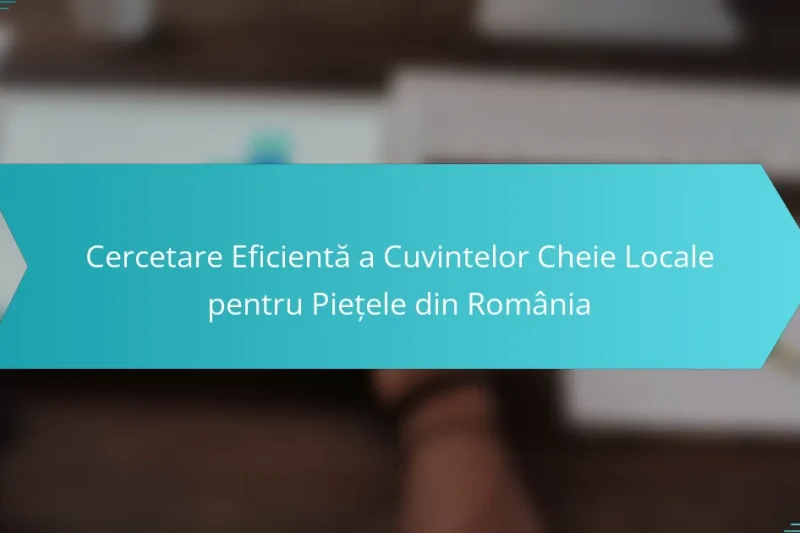 Cercetare Eficientă a Cuvintelor Cheie Locale pentru Piețele din România